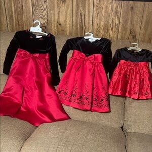 Bonnie Jean/Rare Editions/Youngland  Black Dresses with Red Accents